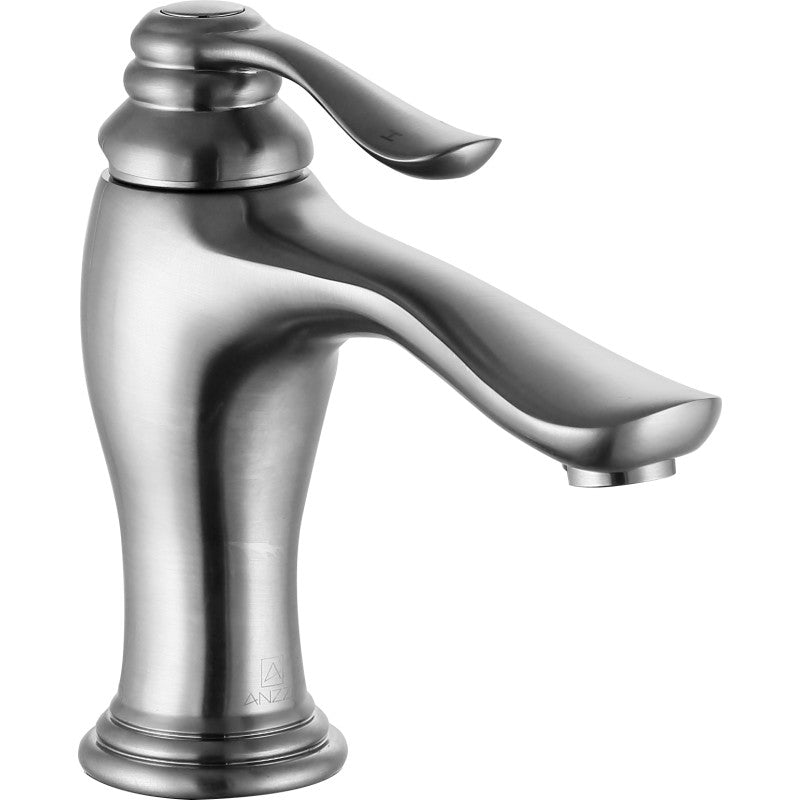 Anfore Single Hole Single Handle Bathroom Faucet in Brushed Nickel