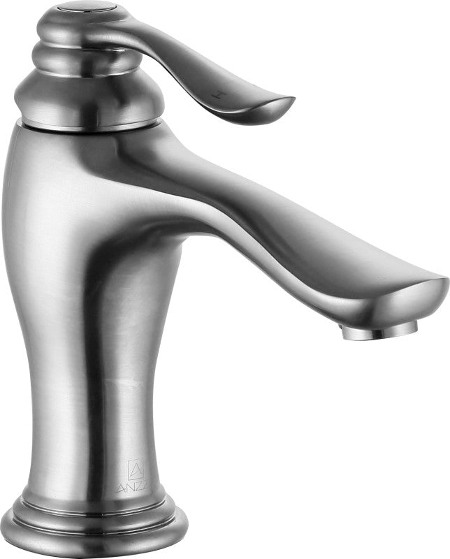 Anfore Single Hole Single Handle Bathroom Faucet in Brushed Nickel