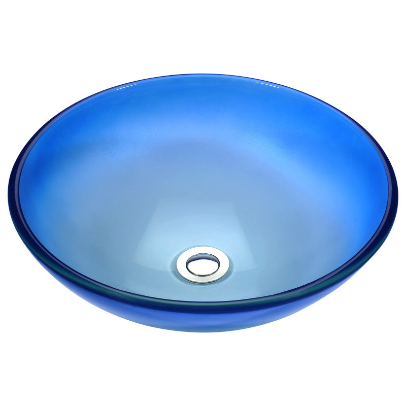 Tara Series Deco-Glass Vessel Sink in Caribbean Shore