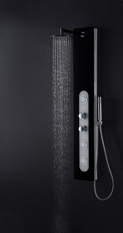 Lande Series 56 in. Full Body Shower Panel System with Heavy Rain Shower and Spray Wand in Black