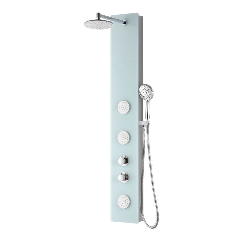 Mare Series 60 in. Full Body Shower Panel System with Heavy Rain Shower and Spray Wand in White