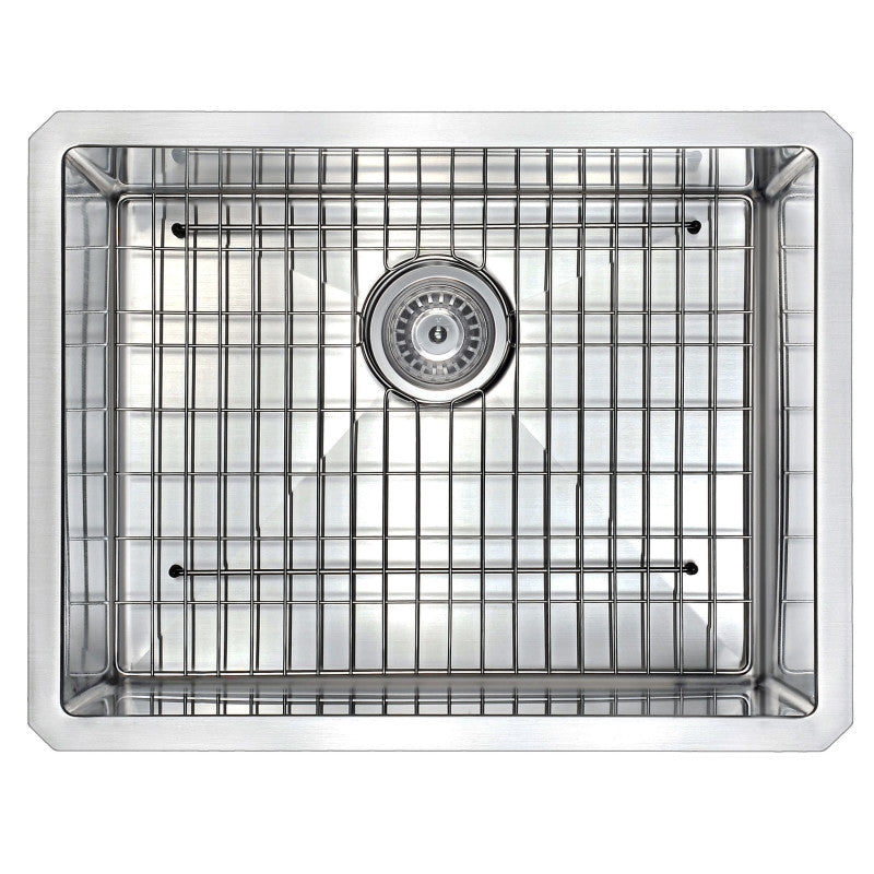 VANGUARD Undermount 23 in. Single Bowl Kitchen Sink with Accent Faucet in Polished Chrome