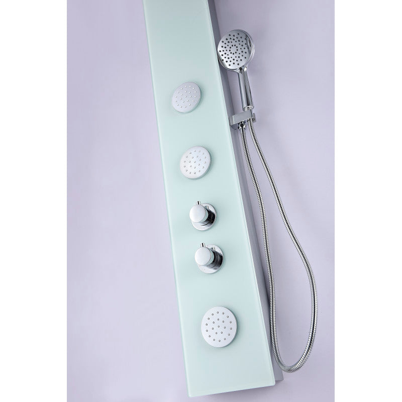 Mare Series 60 in. Full Body Shower Panel System with Heavy Rain Shower and Spray Wand in White