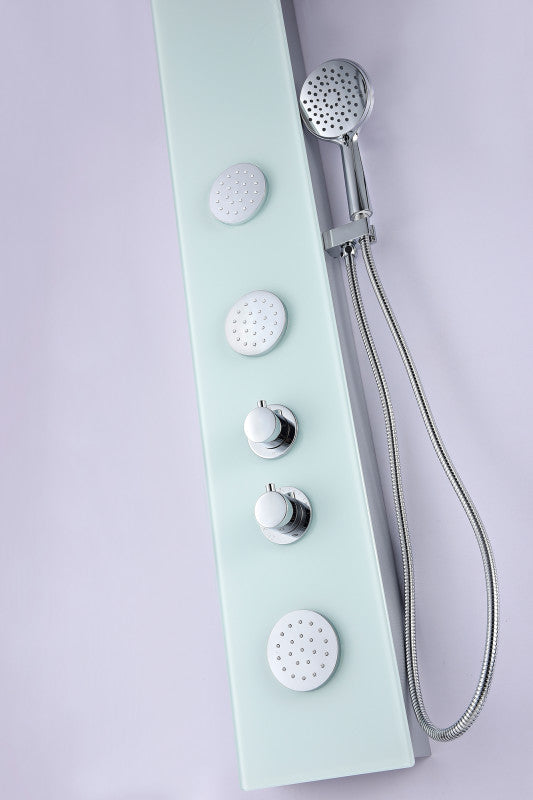 Titan Series 60 in. Full Body Shower Panel System with Heavy Rain Shower and Spray Wand in White