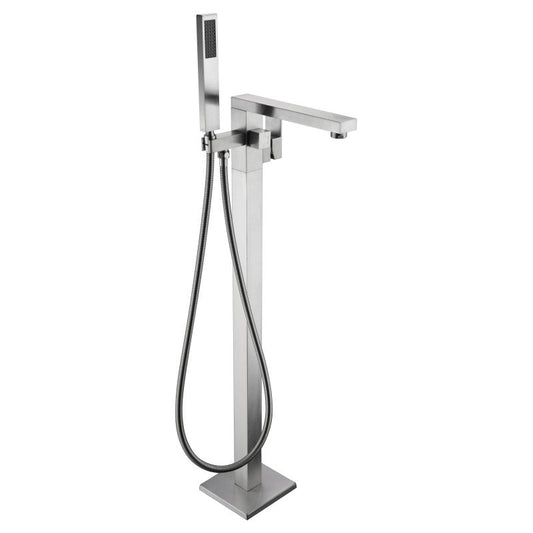 Khone 2-Handle Claw Foot Tub Faucet with Hand Shower in Brushed Nickel