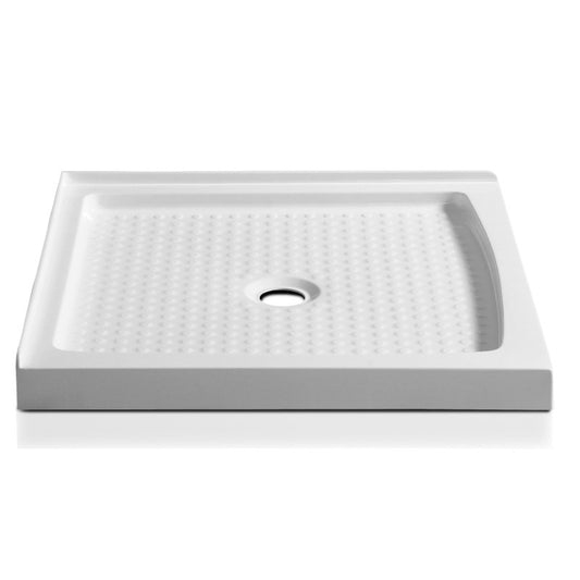 Titan Base Series 36 in. L x 36 in. W Corner Shower Shower Pan Base with Center Drain in Glossy White Marine Acrylic