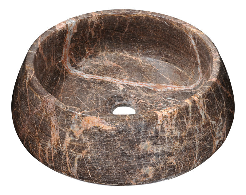 Janna Natural Stone Vessel in Khaki Coffee