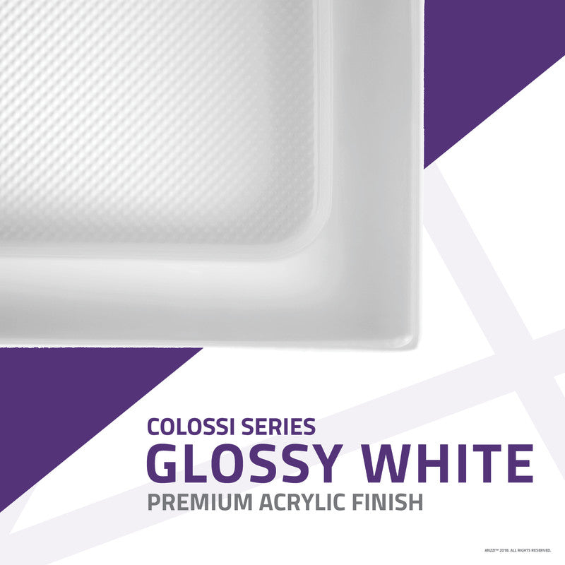 Colossi Base Series 36 in. L x 60 in. W Alcove Shower Shower Pan Base with Right Drain in Glossy White Marine Acrylic