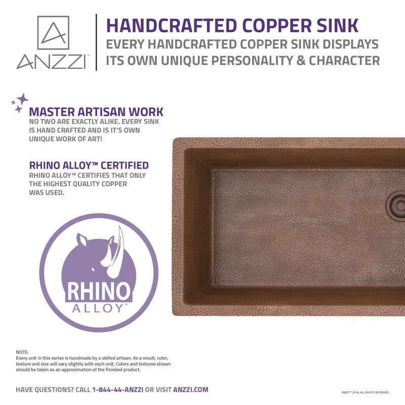 Byzantine Drop-in Handmade Copper 31 in. 0-Hole Single Bowl Kitchen Sink in Hammered Antique Copper