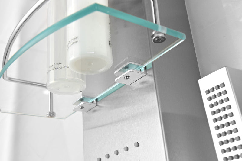 Pioneer 44 in. Full Body Shower Panel with Heavy Rain Shower and Spray Wand in Brushed Steel