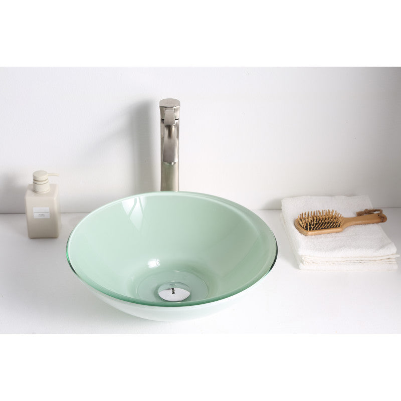 Raider Series Deco-Glass Vessel Sink in Lustrous Light Green