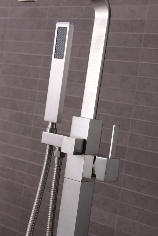 Victoria 2-Handle Claw Foot Tub Faucet with Hand Shower in Brushed Nickel
