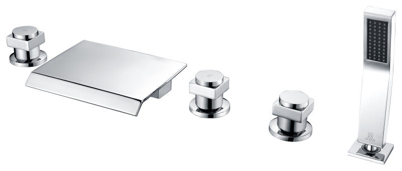 FR-AZ044CH - Guaira 3-Handle Deck-Mount Roman Tub Faucet in Chrome