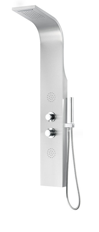 Vanzer 52 in. Full Body Shower Panel with Heavy Rain Shower and Spray Wand in Brushed Steel