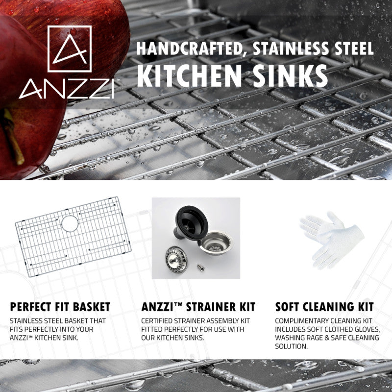 VANGUARD Undermount Stainless Steel 30 in. 0-Hole Kitchen Sink and Faucet Set with Soave Faucet in Brushed Nickel