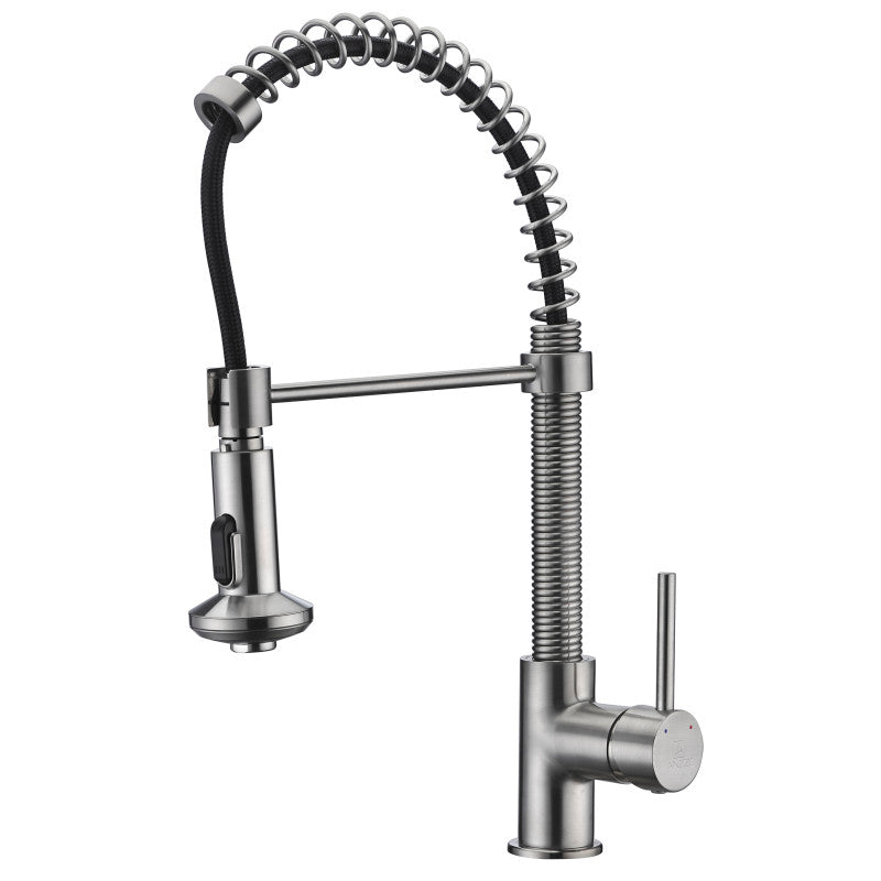 Step Single Handle Pull-Down Sprayer Kitchen Faucet in Brushed Nickel