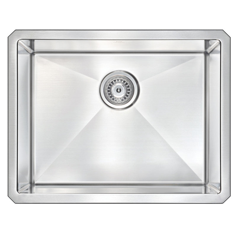 VANGUARD Undermount 23 in. Single Bowl Kitchen Sink with Accent Faucet in Polished Chrome