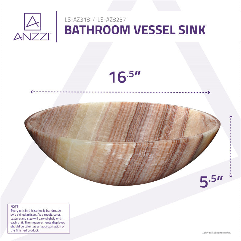 Shores Gate Natural Stone Vessel Sink in Morning Shore
