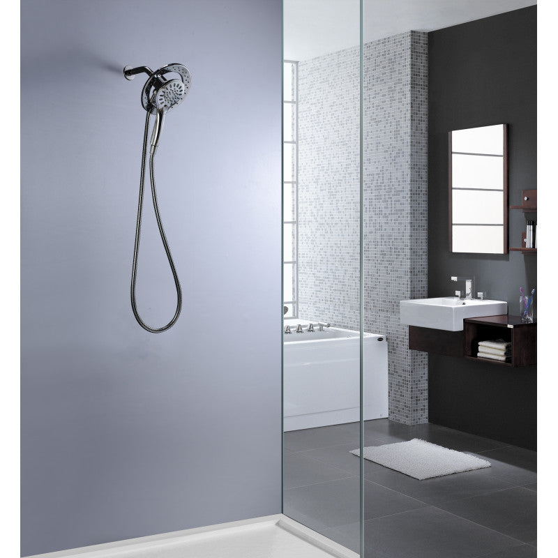 Valkyrie Retro-Fit 3-Spray Patterns with 7.48 in. Wall Mounted Dual Shower Heads with Magnetic Divert in Polished Chrome