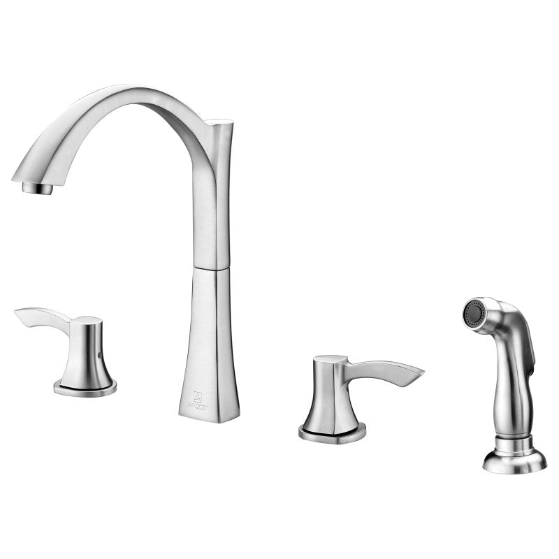Soave Series 2-Handle Standard Kitchen Faucet in Brushed Nickel