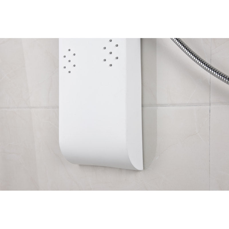 Swan 64 in. 6-Jetted Full Body Shower Panel with Heavy Rain Shower and Spray Wand in White