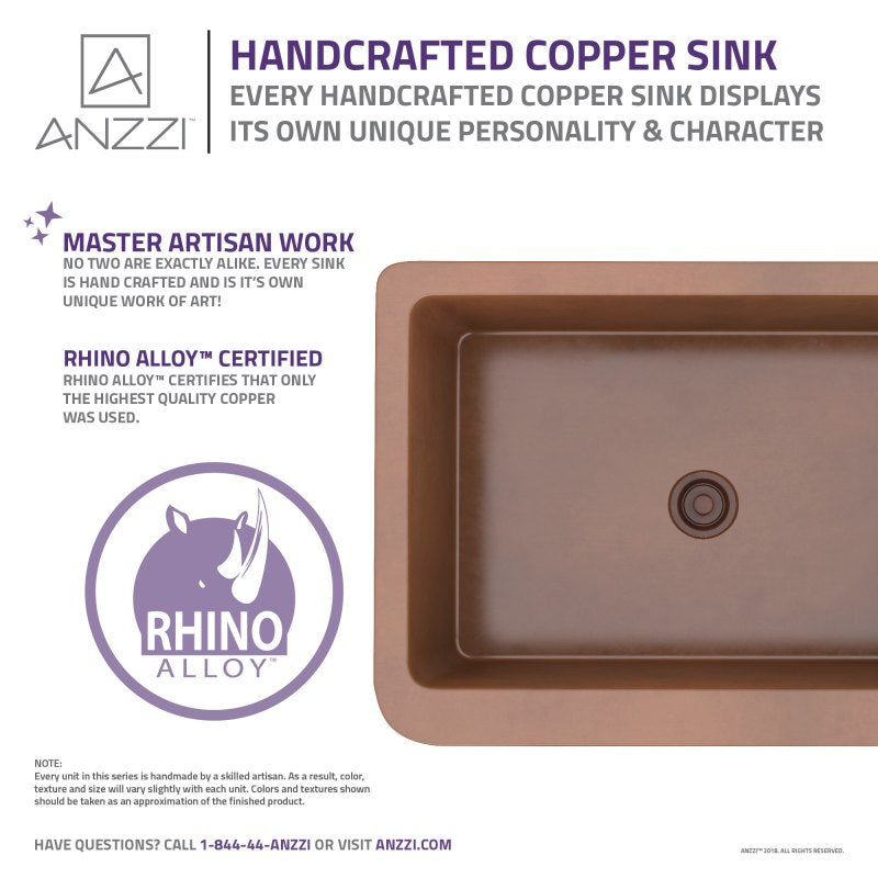Cilicia Farmhouse Handmade Copper 30 in. 0-Hole Single Bowl Kitchen Sink with Daisy Design Panel in Polished Antique Copper