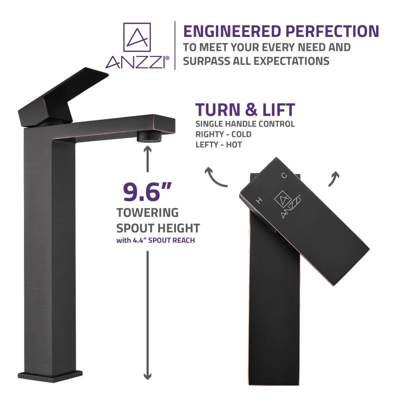 Enti Series Single Hole Single-Handle Vessel Bathroom Faucet in Oil Rubbed Bronze