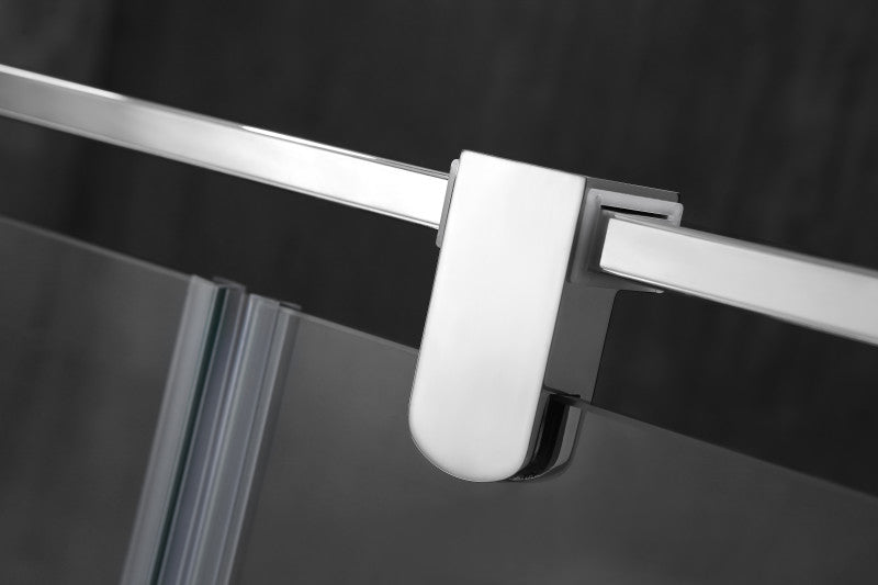 Emperor Series Right Side 55.11 in. x 78.74 in. Semi-Frameless Hinged Shower Door in Chrome with Handle