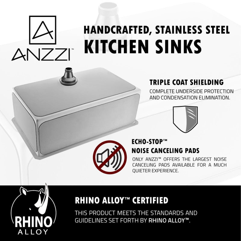 VANGUARD Undermount Stainless Steel 30 in. 0-Hole Kitchen Sink and Faucet Set with Soave Faucet in Brushed Nickel