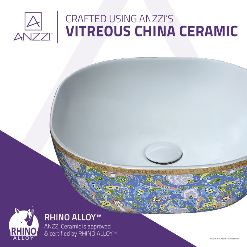 Byzantian Series Ceramic Vessel Sink in Byzantine Mosaic Finish