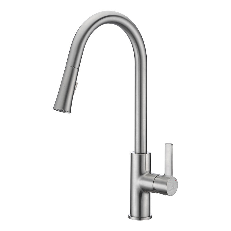 Serena Single Handle Pull-Down Sprayer Kitchen Faucet in Brushed Nickel