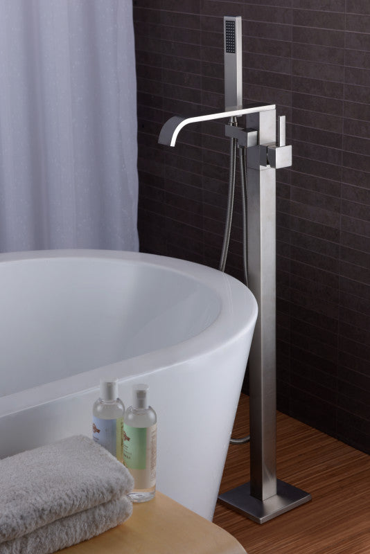 Angel 2-Handle Claw Foot Tub Faucet with Hand Shower in Brushed Nickel