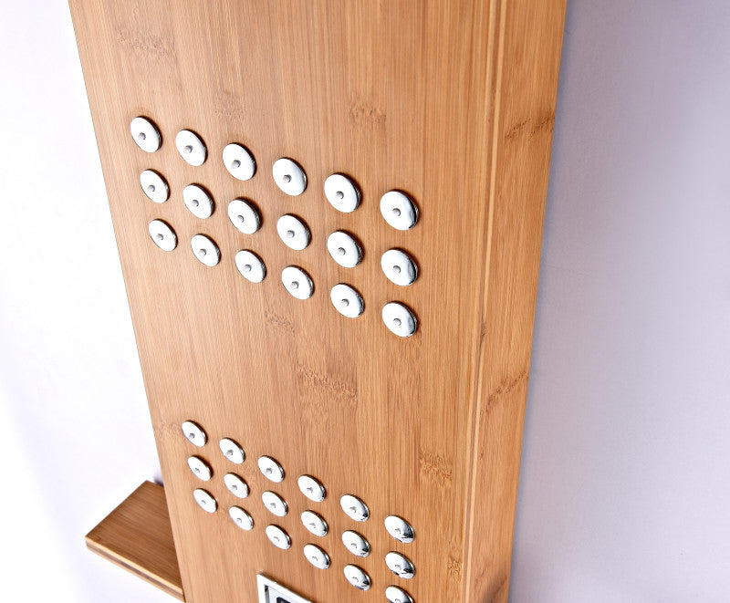 Mansion 60 in. Full Body Shower Panel with Heavy Rain Shower and Spray Wand in Natural Bamboo