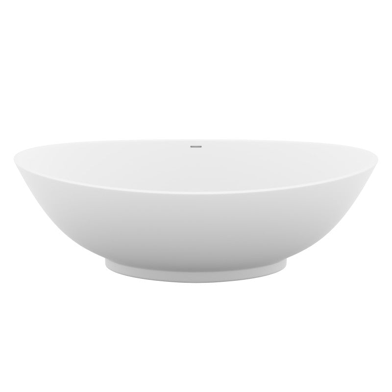 Ala 6.2 ft. Solid Surface Center Drain Freestanding Bathtub in Matte White