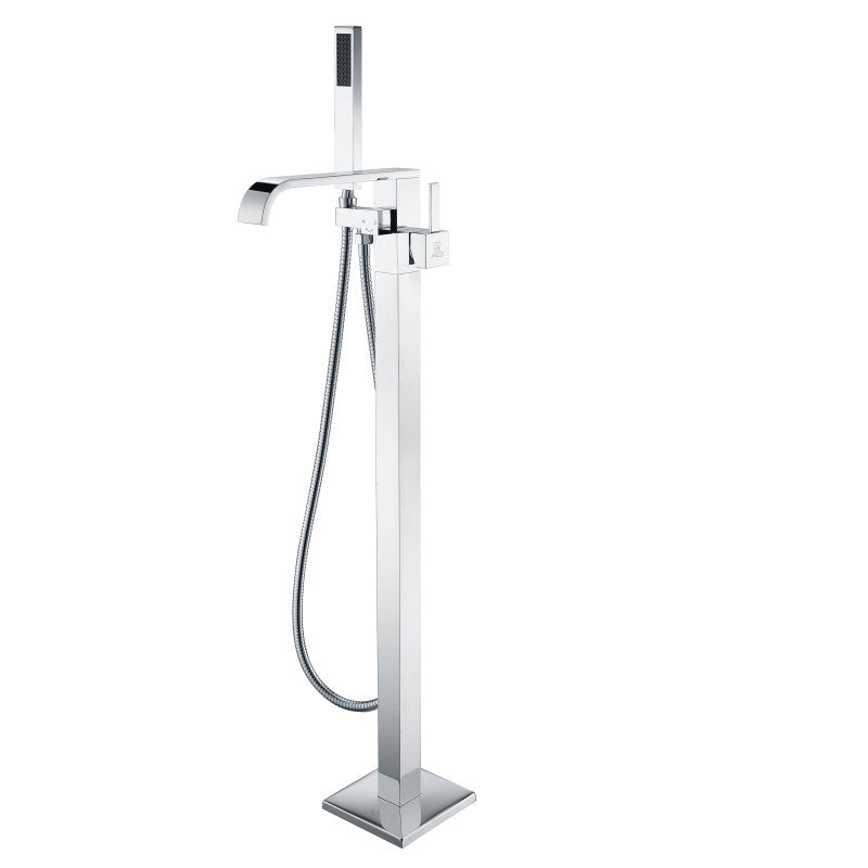 Angel 2-Handle Claw Foot Tub Faucet with Hand Shower in Brushed Nickel