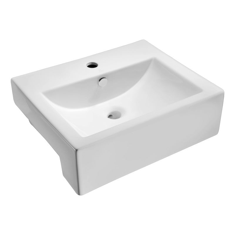 Vitruvius Series 21 in. Rectangular Bathroom Vessel Sink with Built-In Overflow in Glossy White Vitreous China Ceramic