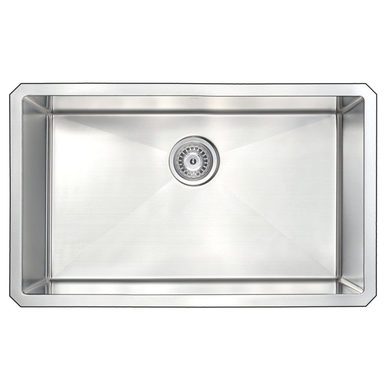 VANGUARD Undermount Stainless Steel 30 in. 0-Hole Kitchen Sink and Faucet Set with Soave Faucet in Brushed Nickel