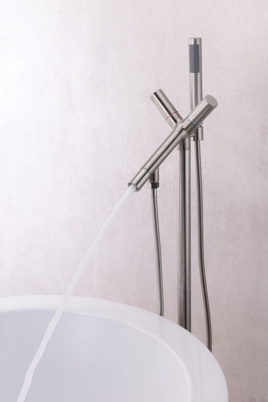 Havasu 2-Handle Claw Foot Tub Faucet with Hand Shower in Brushed Nickel