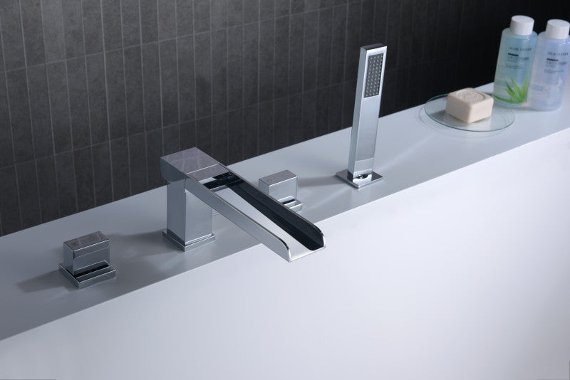 FR-AZ039CH - Glymur 2-Handle Deck-Mount Roman Tub Faucet in Chrome