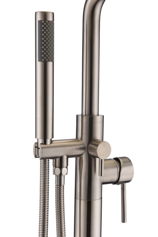 Moray Series 2-Handle Freestanding Tub Faucet with Hand Shower in Brushed Nickel