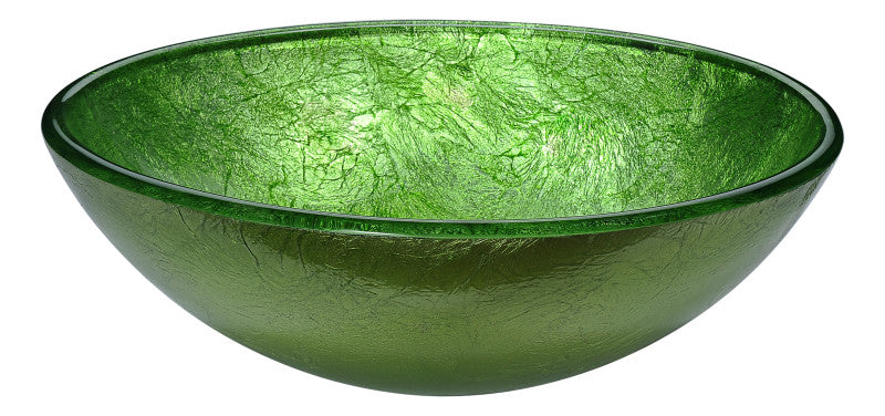 Posh Series Deco-Glass Vessel Sink in Golden Green