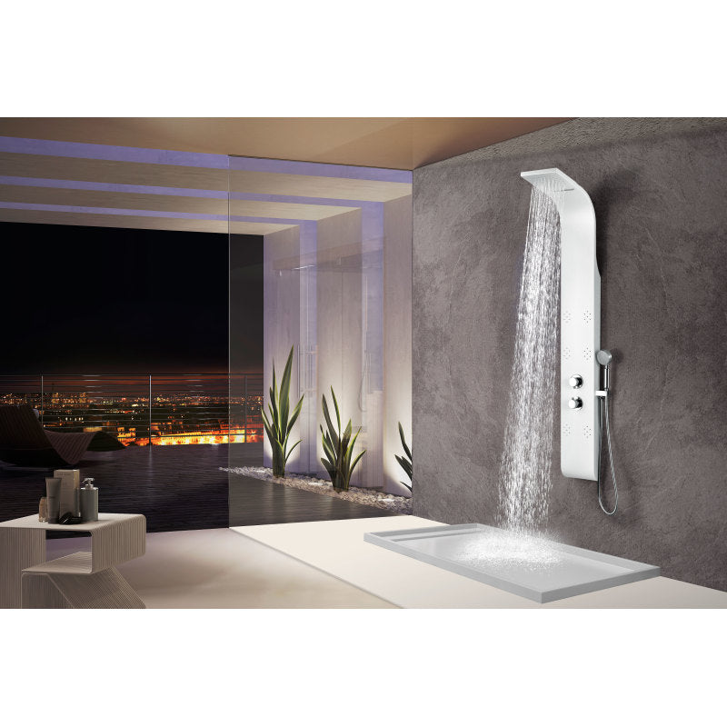 Swan 64 in. 6-Jetted Full Body Shower Panel with Heavy Rain Shower and Spray Wand in White