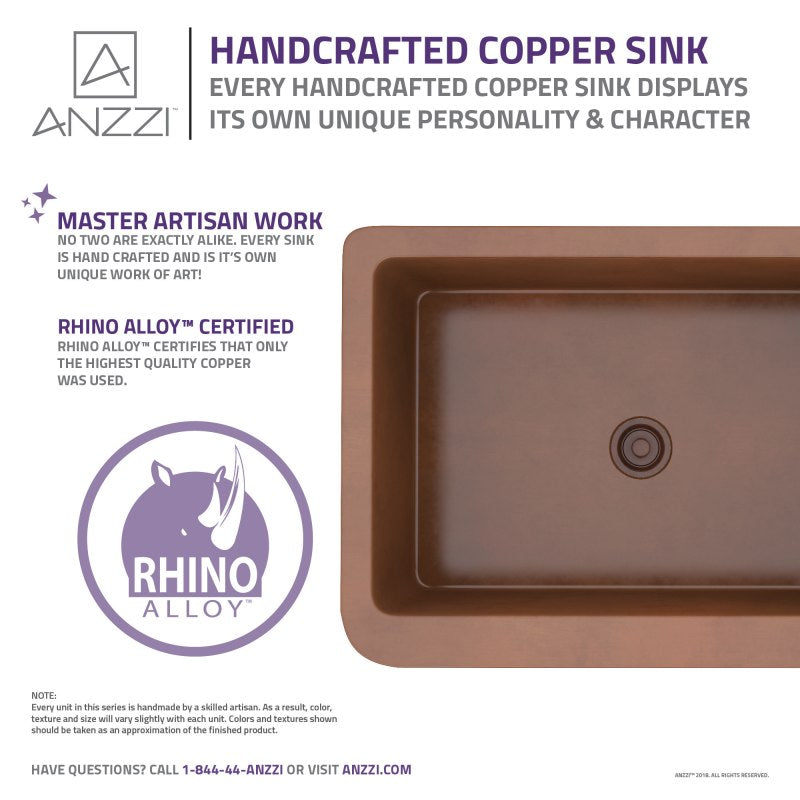 Florina Farmhouse Handmade Copper 30 in. 0-Hole Single Bowl Kitchen Sink with Flower Design Panel in Polished Antique Copper