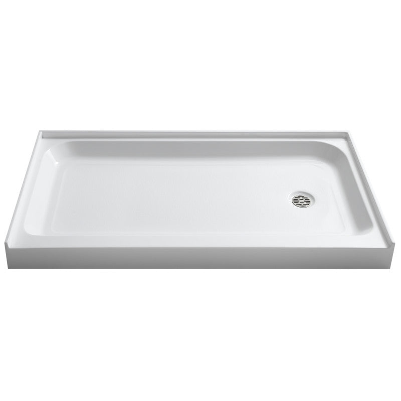 Tier 32 x 60  in. Single Threshold Shower Base in White