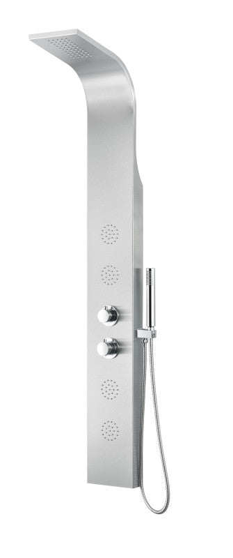 Mayor 64 in. Full Body Shower Panel with Heavy Rain Shower and Spray Wand in Brushed Steel