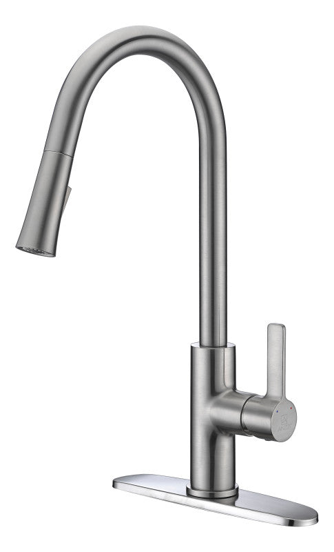 Serena Single Handle Pull-Down Sprayer Kitchen Faucet in Brushed Nickel