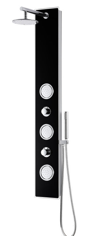 Llano Series 60 in. Full Body Shower Panel System with Heavy Rain Shower and Spray Wand in Black