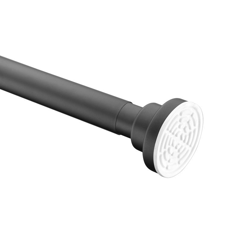 Anzzi 35-55 Inches Shower Curtain Rod with Shower Hooks in Matt Black | Adjustab