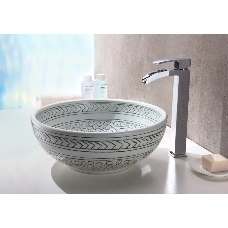 Cadence Series Vessel Sink in Décor White