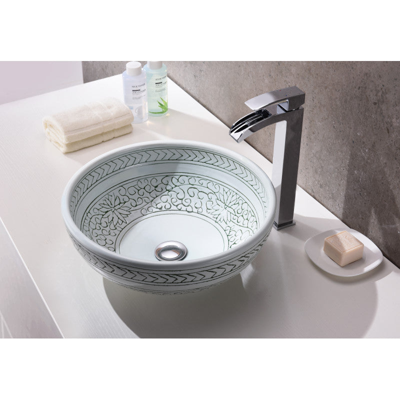 Cadence Series Vessel Sink in Décor White